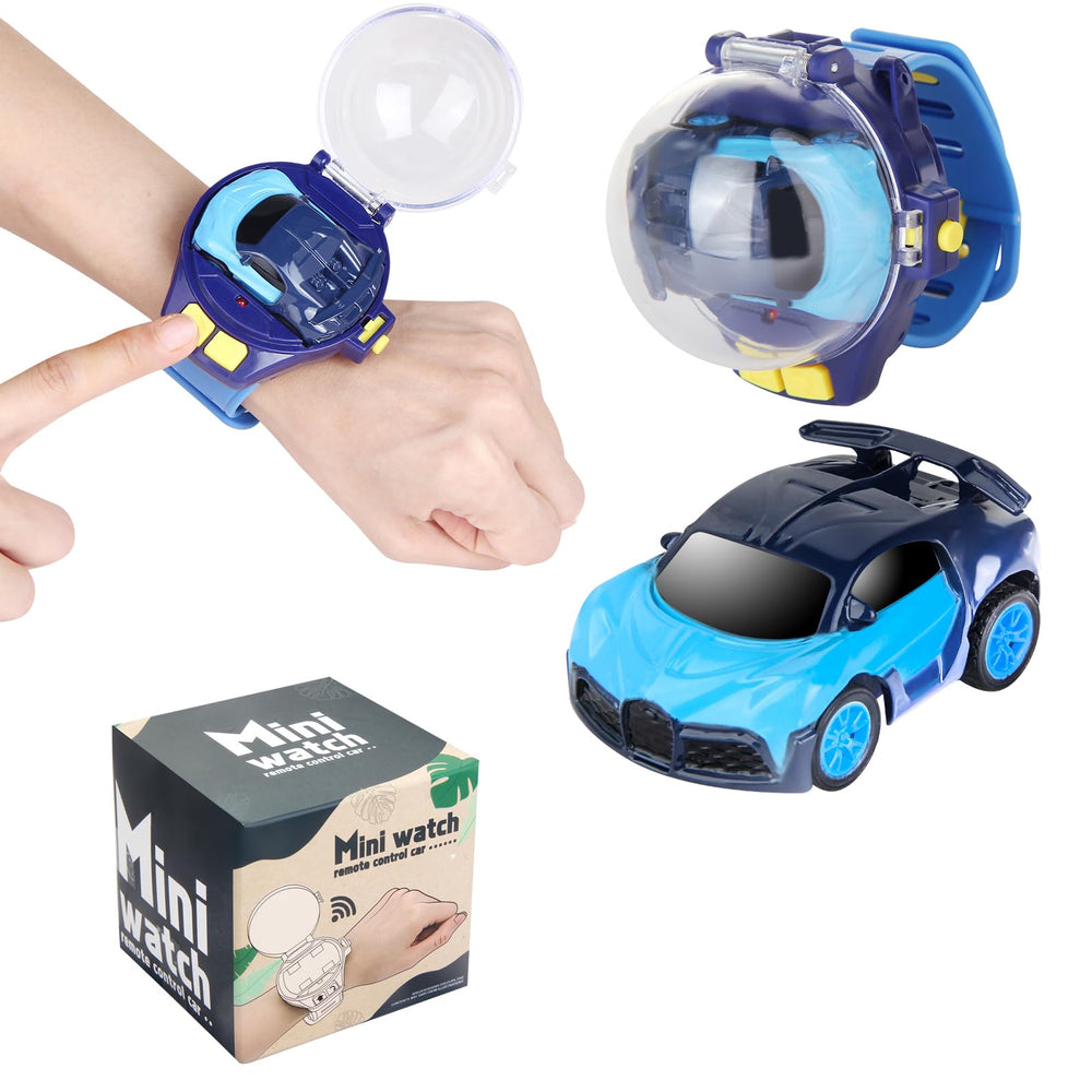 Tomatong RC watch car blue front view for outdoor play
