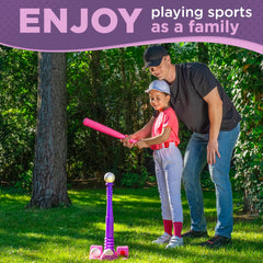 TomLEON adjustable tee height enables proper batting stance as kids grow
