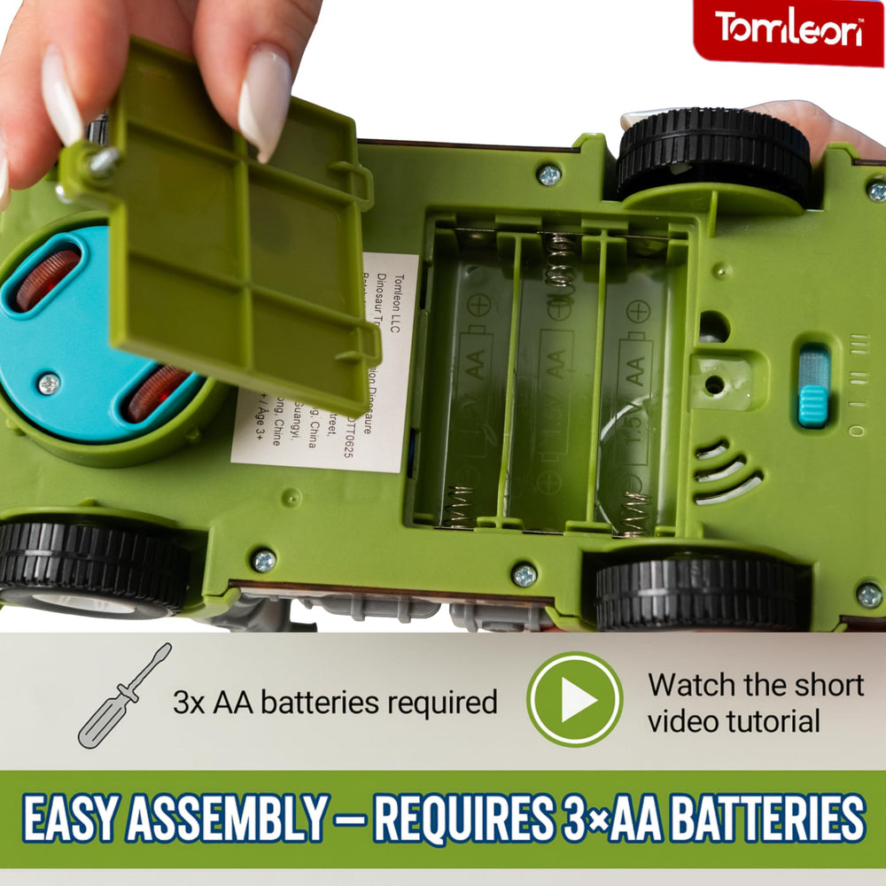 TOMLEON Dinosaur Truck durable construction handles active pretend play.