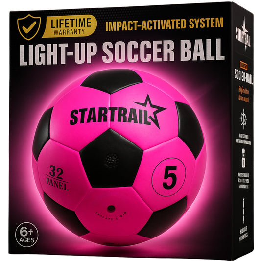 TOMLEON Glow Soccer Ball with dual LED lights for nighttime outdoor play