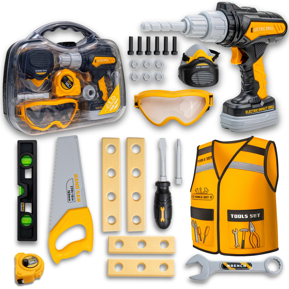 TOMLEON kids tool set carrying case supports organized pretend play.