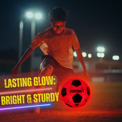 Tomleon Light Up Soccer Ball withstands frequent kicks and hard bounces during outdoor games.