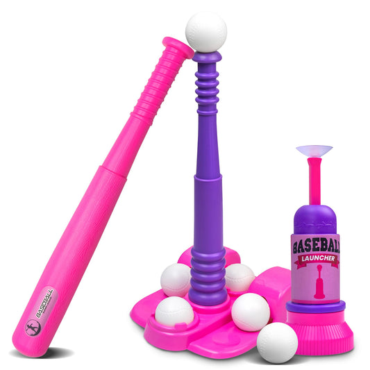 TOMLEON T Ball Stand showing adjustable tee for kid-friendly batting practice