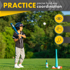 TOMLEON complete-set includes balls, tee, bat, and bag for versatile use.