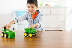 Tomy John Deere toy set with rolling wheels for smooth surface play