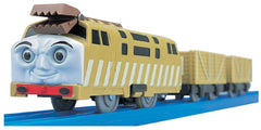 Tomy Plarail Diesel 10 power car with detachable freight cars for imaginative play.