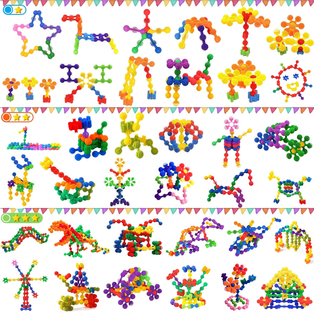 TOMYOU star-shaped pieces for multi-dimensional designs and problem solving during play