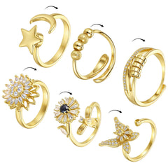 Tondiamo fidget rings set with gold beads for discreet anxiety relief and style