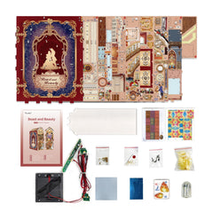 Tonecheer Beast and Beauty Book Nook includes a protective acrylic cover.