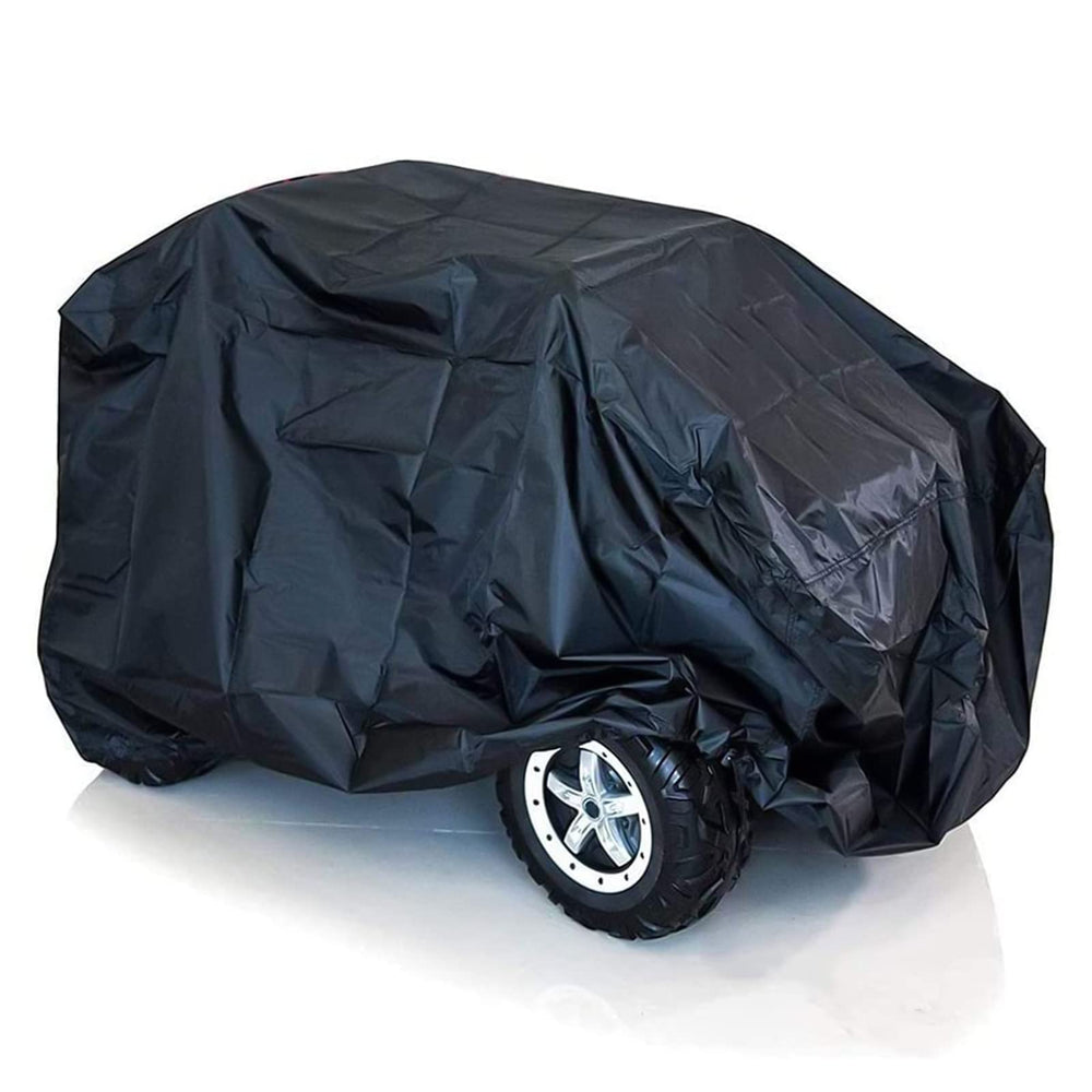 Tonhui Kids Ride-On Cover full view protects toy cars from outdoor elements.