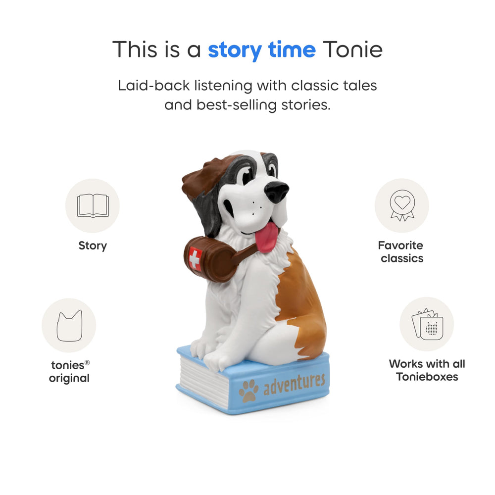 Tonies Animal Adventures episode card with Toniebox enables instant listening.