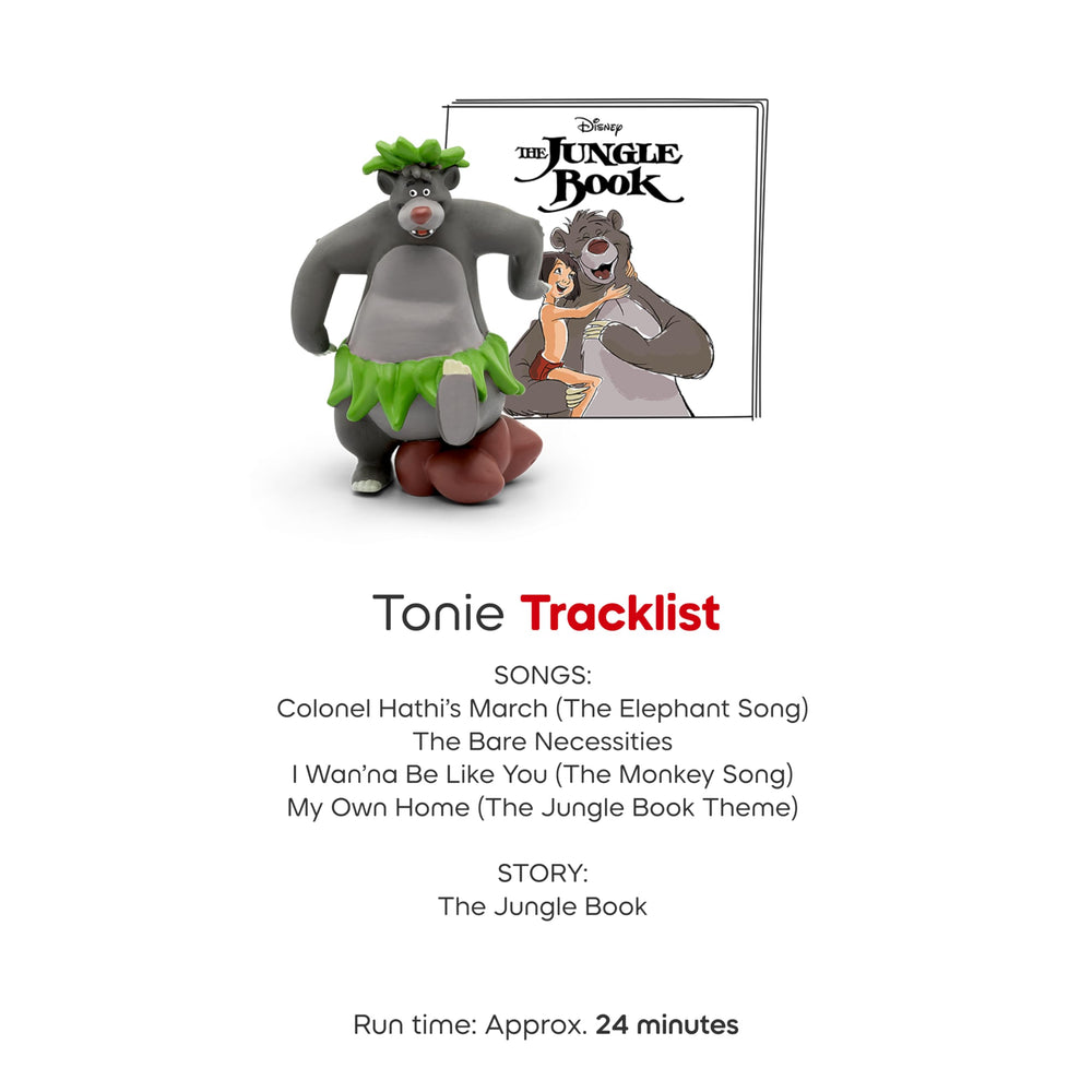 Tonies Baloo figurine with songs highlights four included tunes.
