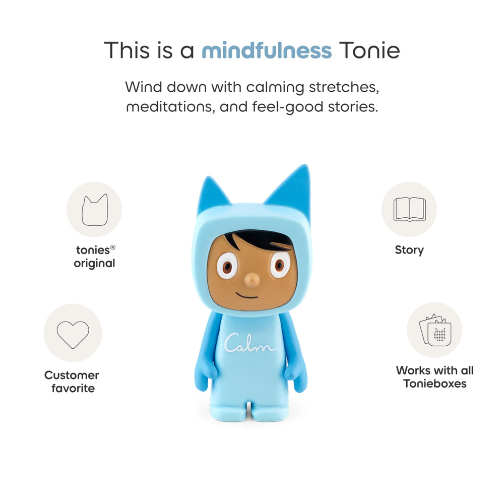 Tonies Calm Mindfulness character and creative recording feature.