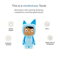Tonies Calm Mindfulness character and creative recording feature.