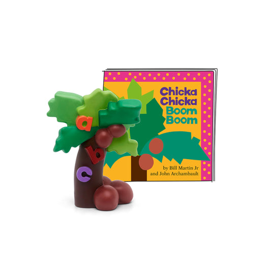 Tonies Chicka Chicka Boom Boom figurine promotes bilingual storytelling during play.