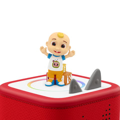 Tonies CoComelon JJ figurine on a Toniebox setup supports easy at-home listening.