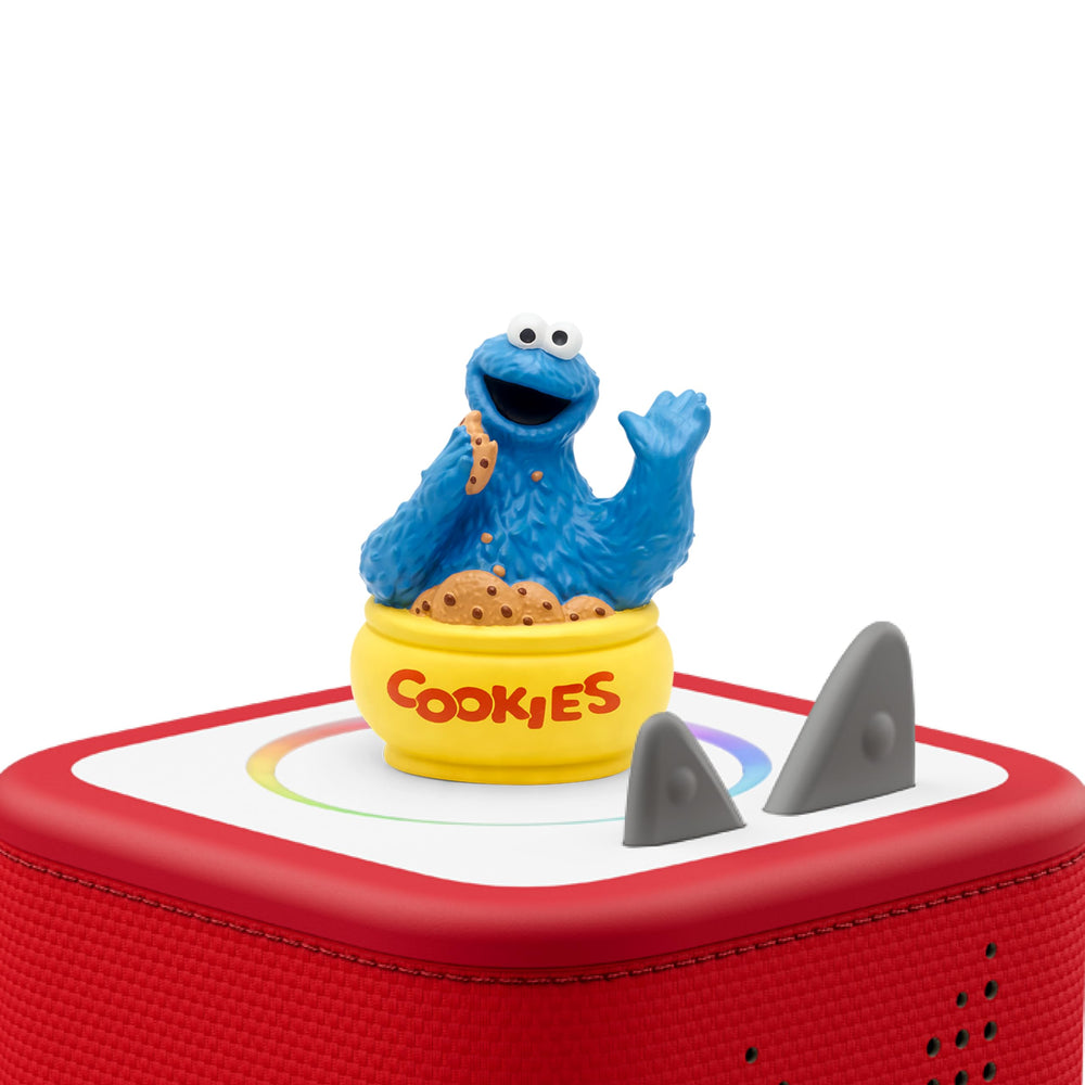 Tonies Cookie Monster audio toy on Sesame Street for kid-friendly listening