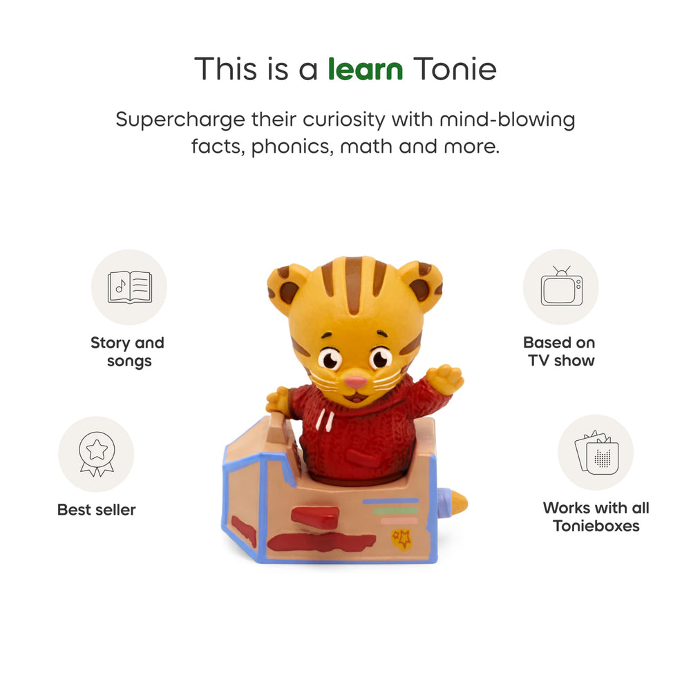 Tonies Daniel the Tiger song list featuring 14 tunes for routines.