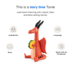 Tonies Dragons Love Tacos child listening promotes imaginative play.