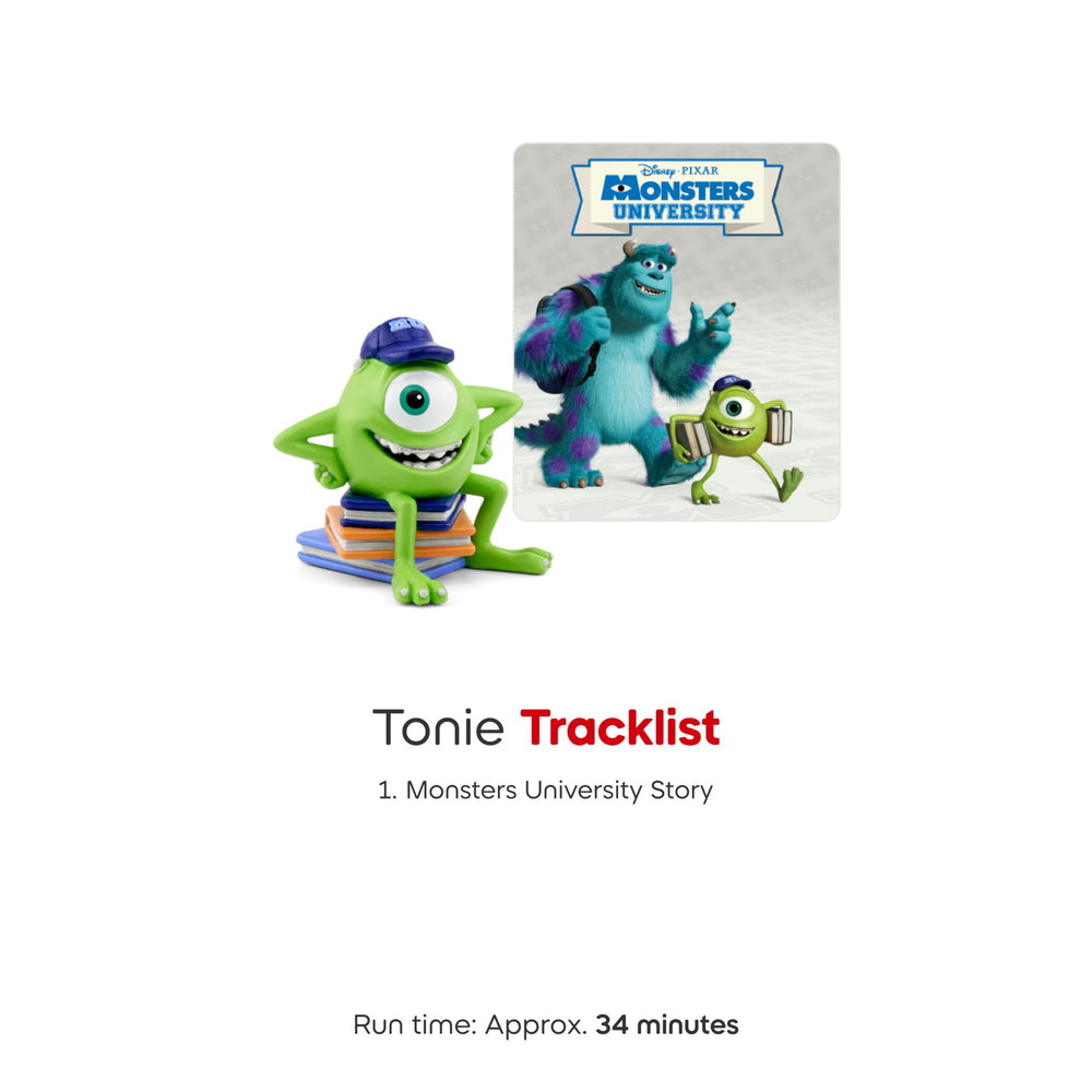 Tonies English narration highlights Mike Wazowski's playful teamwork moments.