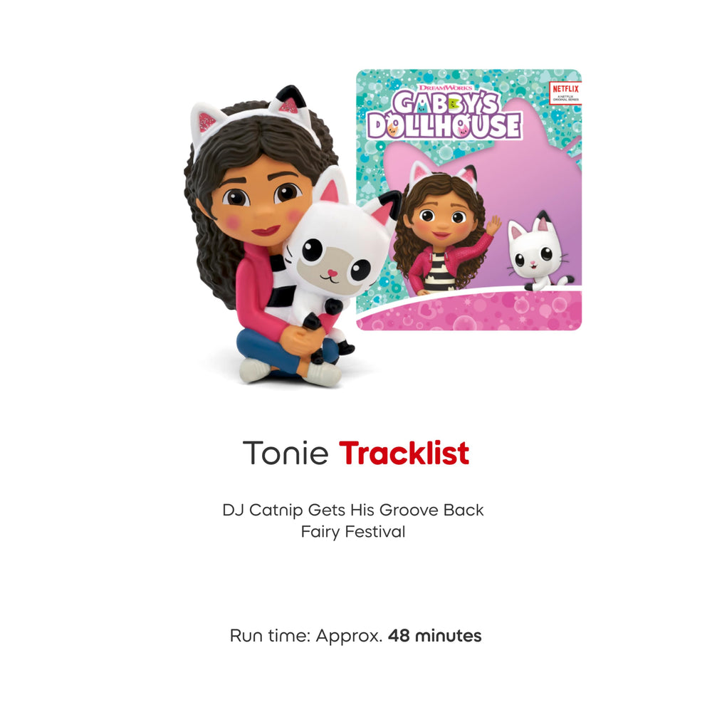 Tonies Gabby's Dollhouse tracklist visual explains the two stories for easy digital routing.