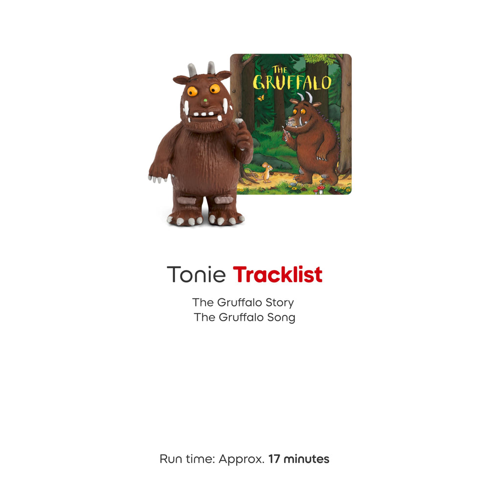 Child listening scene with Tonies Gruffalo, ideal for quiet time.