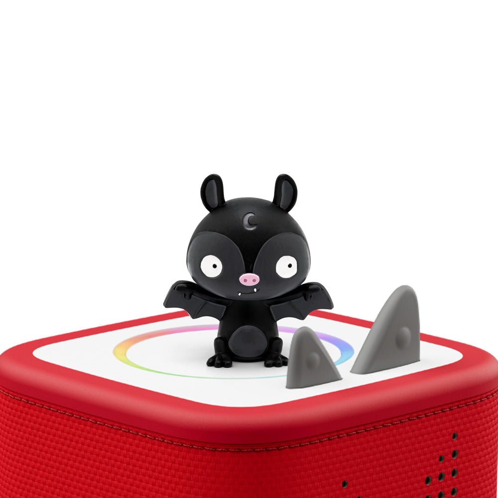 Tonies Halloween Spooky Songs figurine close-up showing friendly ghost and bat design.