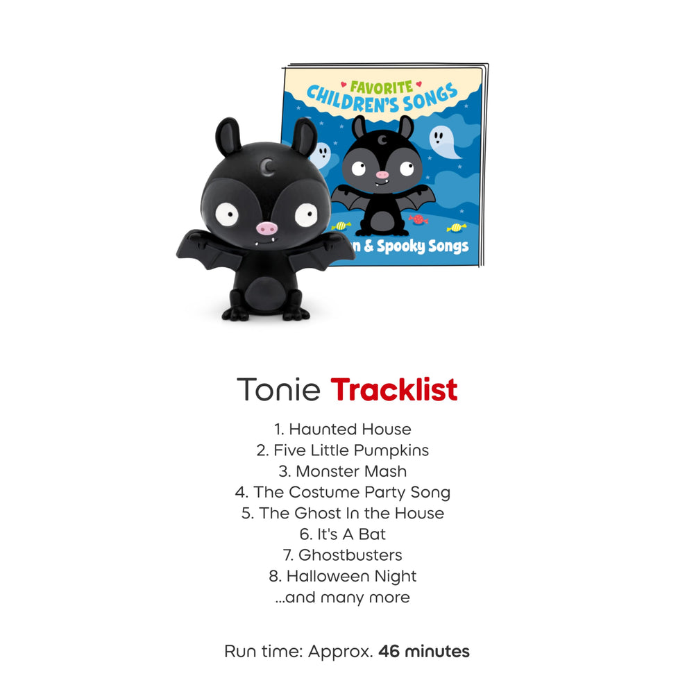 Tonies Halloween Spooky Songs kid listening and dancing during story time.