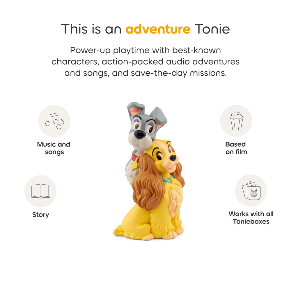 Tonies Lady and the Tramp storytelling audio invites kids to listen and imagine adventures.