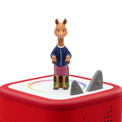 Close-up of Mama Llama figurine with Toniebox, ready for inviting storytelling.