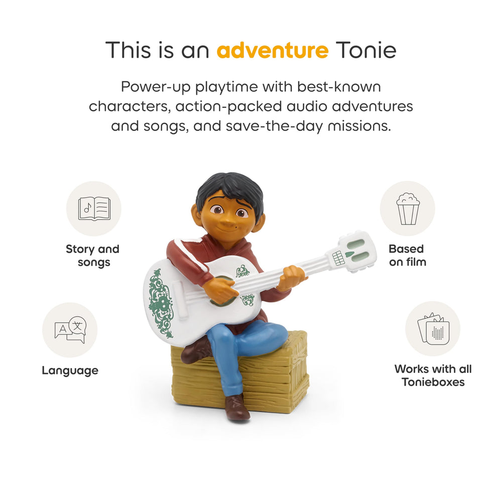 Tonies Miguel English and Spanish option enhances bilingual listening during play.