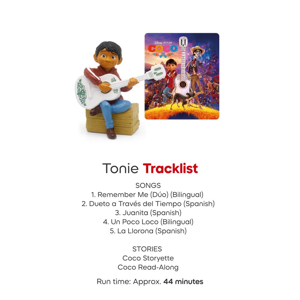 Tonies Miguel package photo shows Toniebox compatible setup for quick listening.