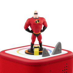 Tonies Mr. Incredible close-up showing bold colors and friendly face for kids.