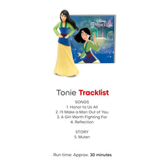 Tonies Mulan story-track image highlights the Mulan story ready to play