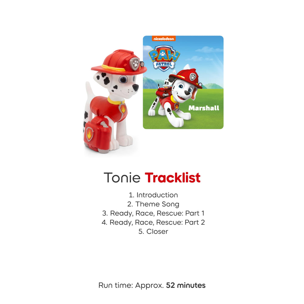 Tonies PAW Patrol theme song scene enables quick play during routines.