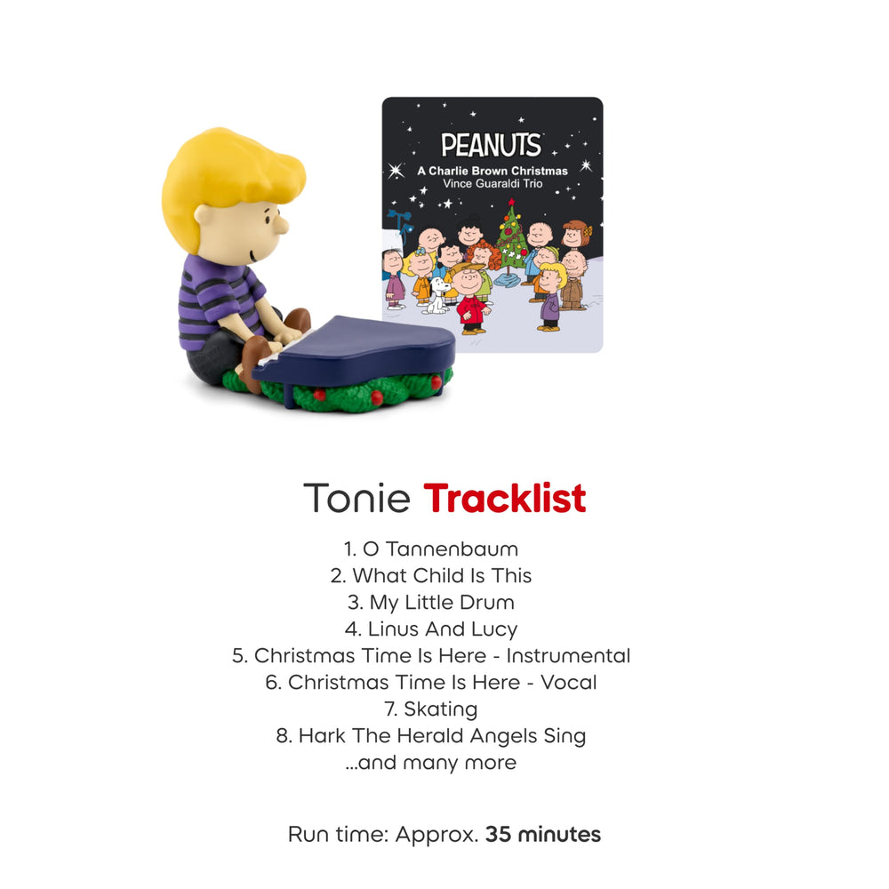 Tonies Peanuts figurine in hand for quick, on-the-go listening.