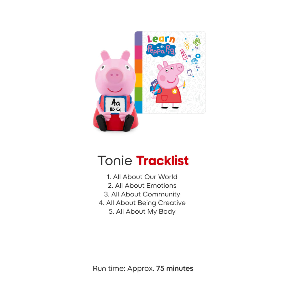 Tonies Peppa Pig stories invite music, movement, and creative play.