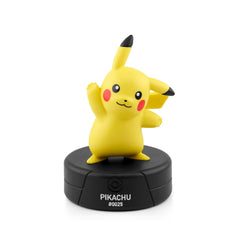 Tonies Pikachu placed on a Toniebox in use for easy screen-free listening