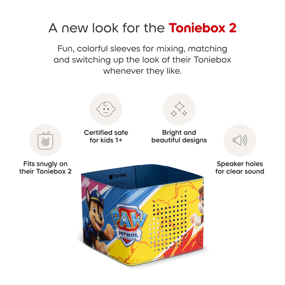 Tonies sleeve aligns speaker holes for clear sound on Toniebox 2.
