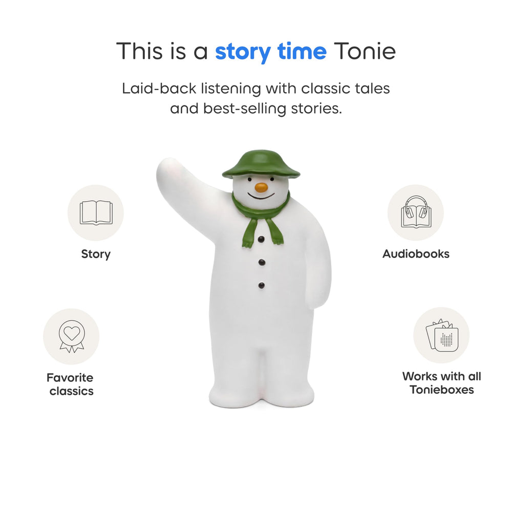 Tonies Snowman & Snowdog toniebox-ready setup enables easy audio storytelling