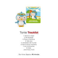 Contents of Tonies Spanish Traveling Songs show figurine and setup
