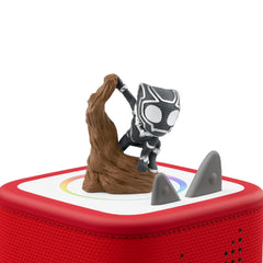 Tonies Spidey and Black Panther characters setup for action-packed audio adventures.