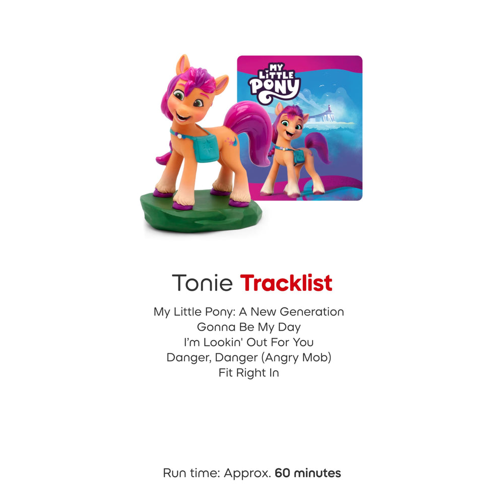Tonies Sunny Starscout Toniebox setup image shows how to connect and start listening.