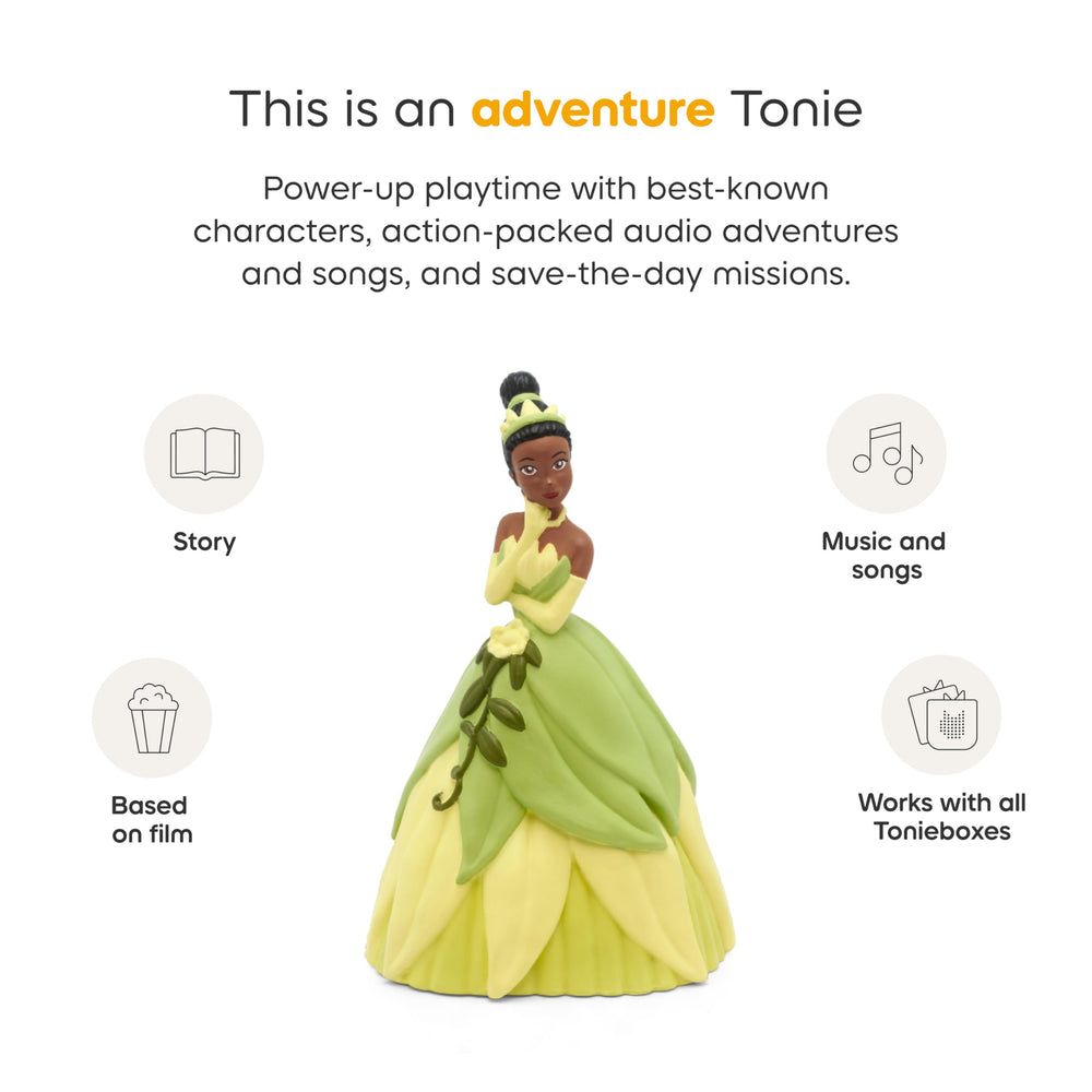Tonies Tiana alligator singing moment enhances musical fun.