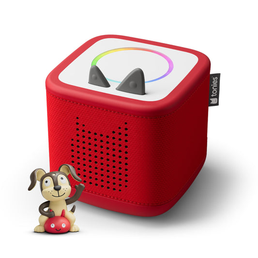 Tonies Toniebox 2 Sunset Red front view for independent play.