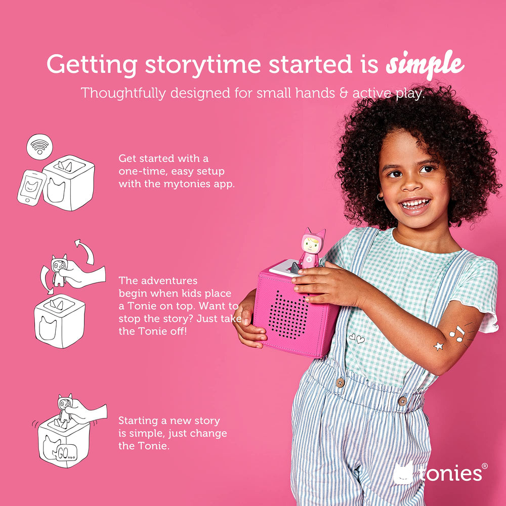 Kid-friendly Toniebox controls for easy use by small hands