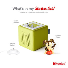 Volume control ears on Toniebox for kid-friendly audio levels.