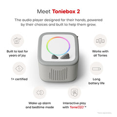 Tonieplay interactive games on Toniebox 2 offer solo or group adventures.