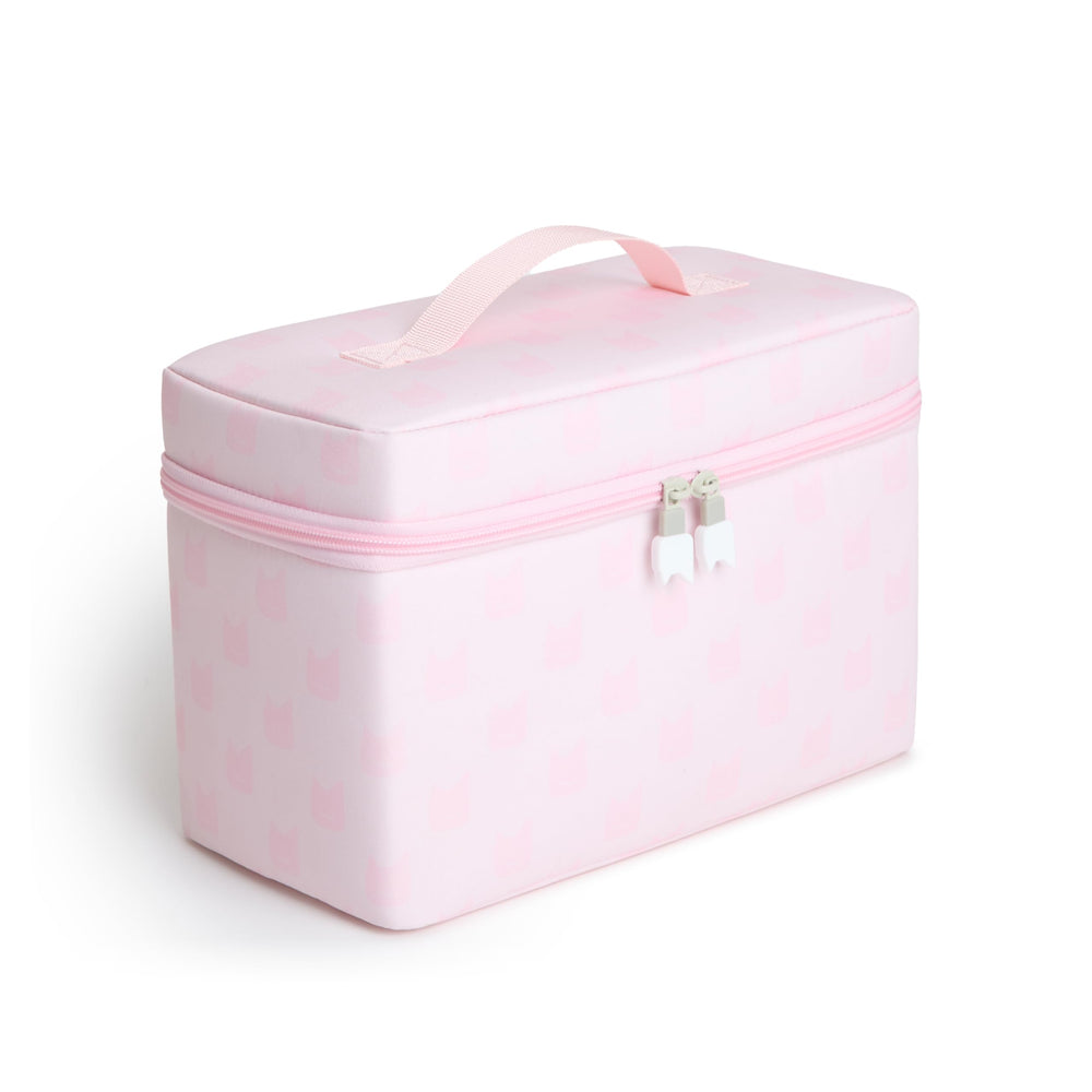 Tonies travel bag cloud pink open compartments keep Toniebox 2 organized on the go.
