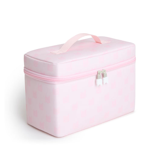 Tonies travel bag cloud pink open compartments keep Toniebox 2 organized on the go.